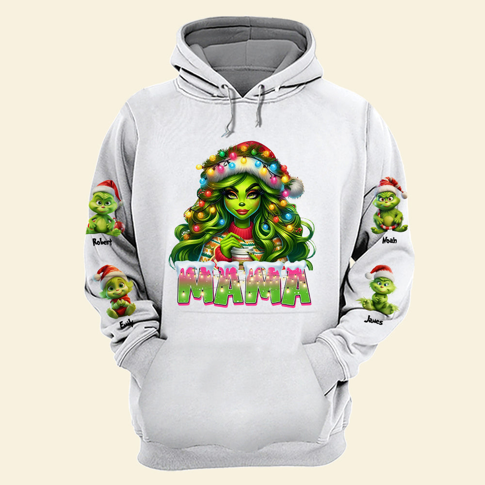 Personalized Christmas Mama Sweater AOP Products PopCulturePrints