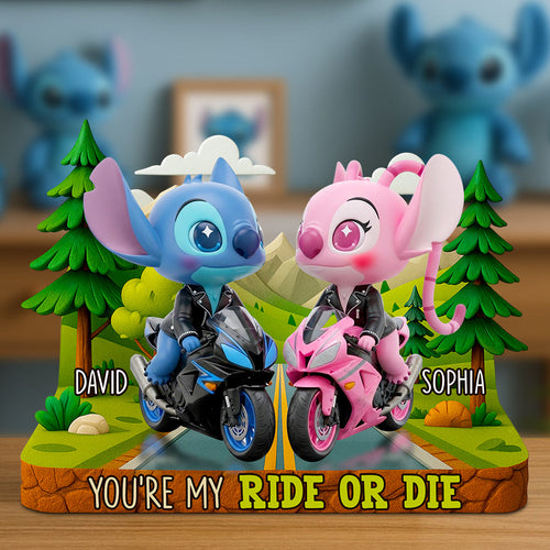 You're My Ride or Die - Personalized Biker Couple Acrylic Plaque Shaped Plaques PopCulturePrints