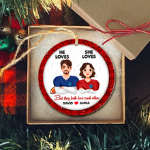 Load image into Gallery viewer, Customized Christmas Ornaments for Football-Loving Couples - Valentine&#39;s Day Gifts Ornament PopCulturePrints
