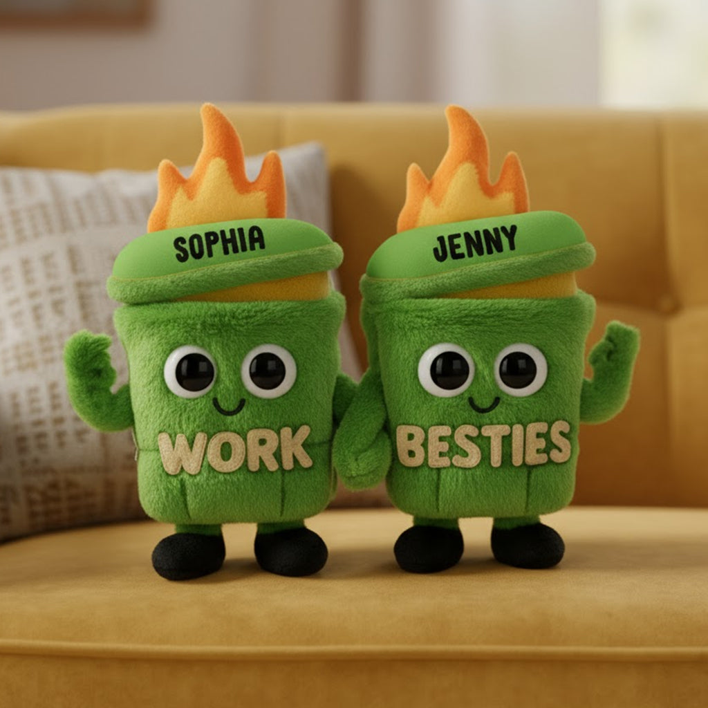 Spread Joy with Your Cute Dumpster Coworkers - Personalized Gifts for Team Mates Pillow PopCulturePrints