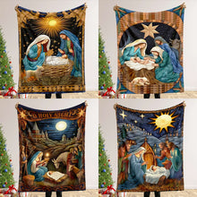 Load image into Gallery viewer, Nativity Scene Christmas Blanket - Jesus Christ Quilt Art
