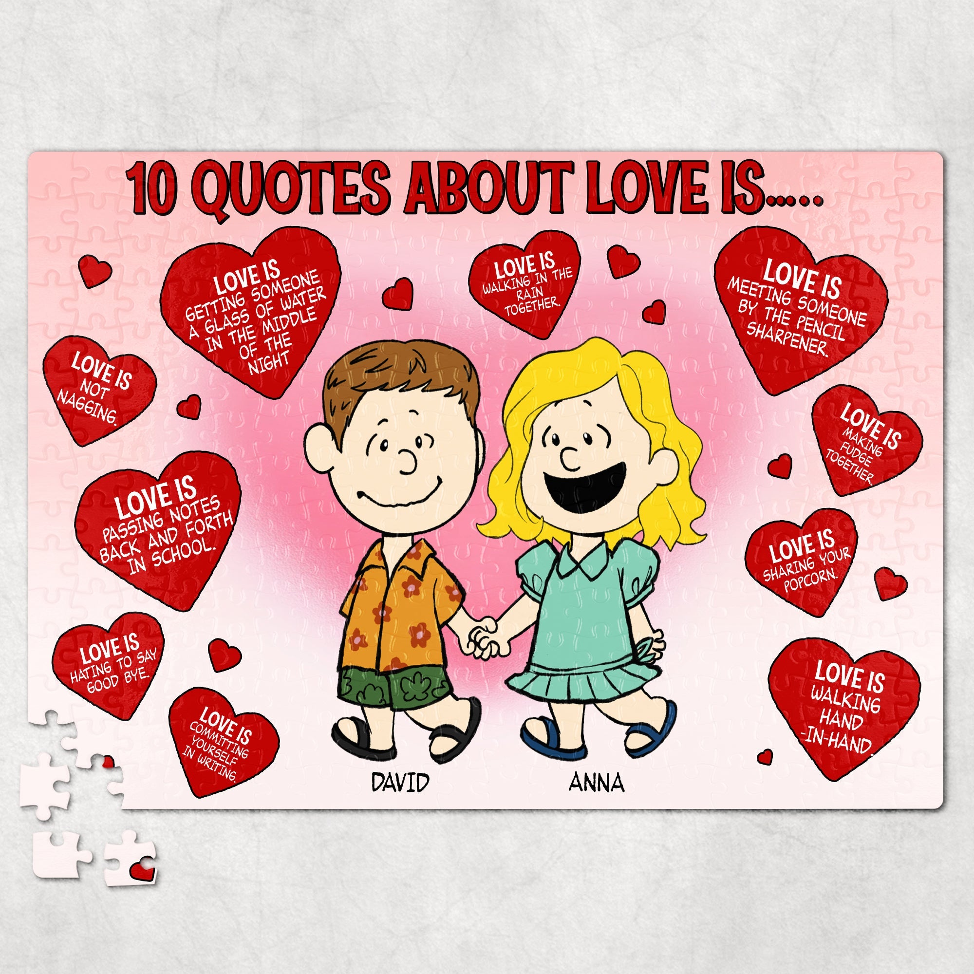 Personalized Romantic Love Quotes Couples Jigsaw Puzzle