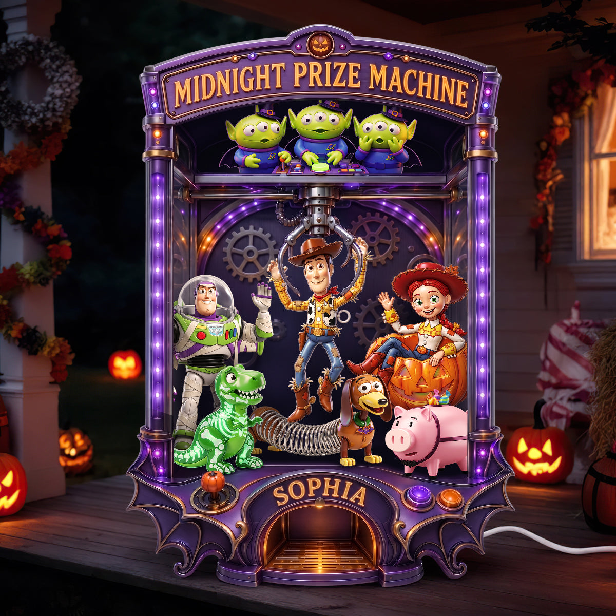 “Unleash the Magic of Halloween” - Midnight Prize Machine Acrylic Light Box - Personalized Gift for Kids, Friends, and Family Light Box PopCulturePrints