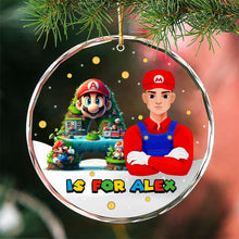 Load image into Gallery viewer, Personalized Movie Fan Christmas Crystal Ornament - A for Alex Ornament PopCulturePrints
