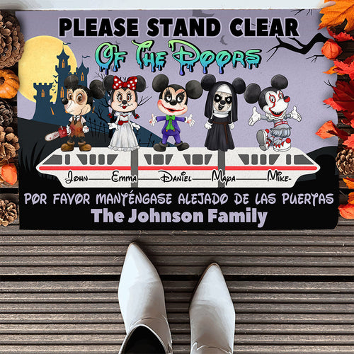 Halloween Personalized Family Doormat - Please Stand Clear Of The Doors Doormat PopCulturePrints