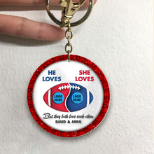 Load image into Gallery viewer, Personalized American Football Ornament for Couples - Custom Christmas Gift &amp; Valentine&#39;s Day Gifts Keychains PopCulturePrints
