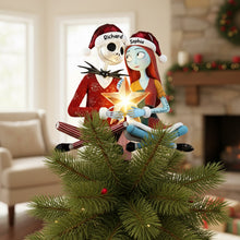 Load image into Gallery viewer, “Together in Spookiness” - Spooky Couple Christmas Tree Topper - Personalized Gift for Couples, Friends, and Halloween Lovers Ornament PopCulturePrints
