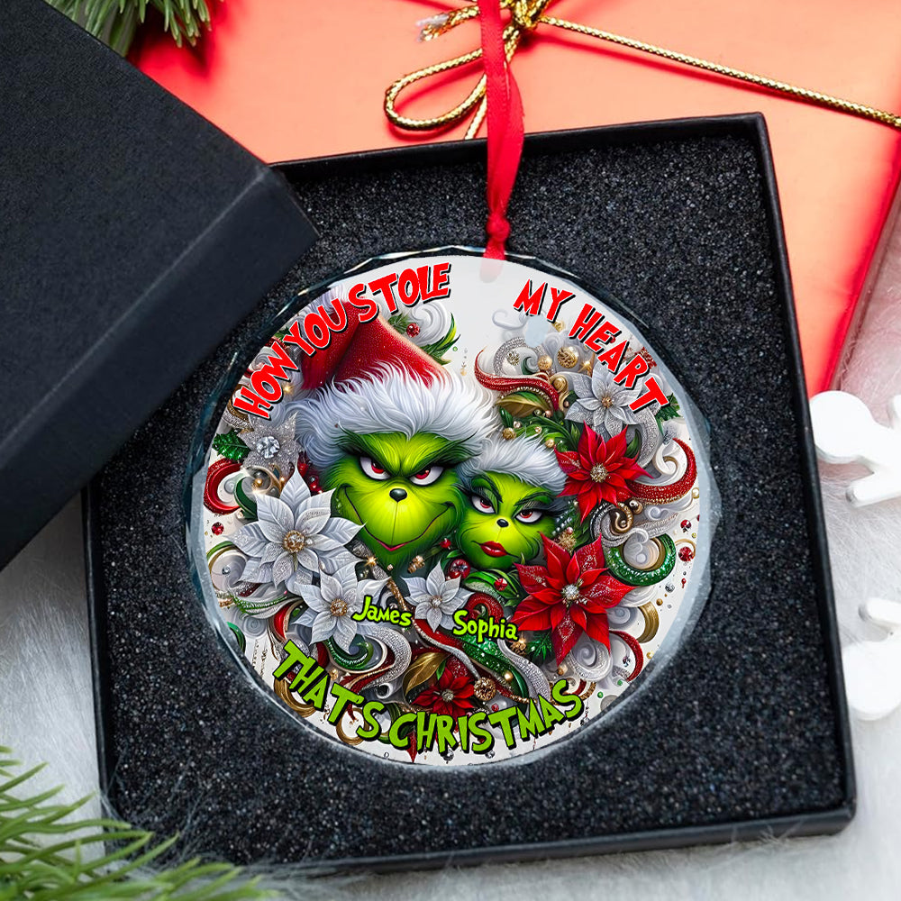 Personalized Grinch Christmas Ornament for Couples - Valentine's Day Gifts Ornament PopCulturePrints