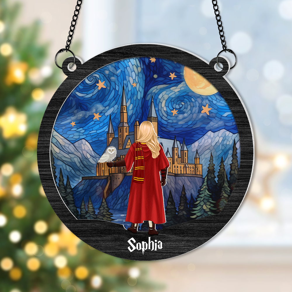 Personalized Wizard Suncatcher Ornament - Perfect Gift for Movie & Book Lovers