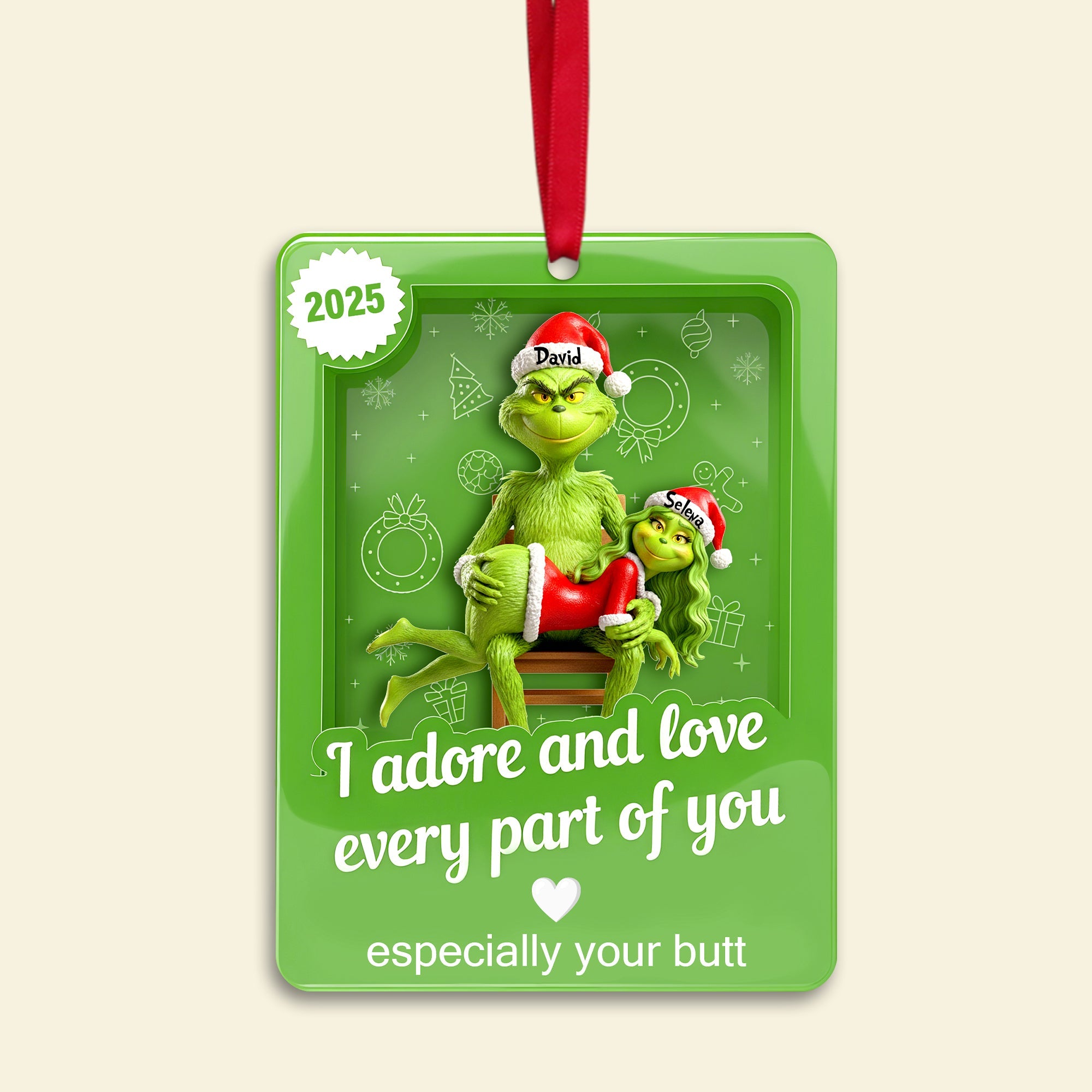 I Adore and Love Every Part of You - Naughty Touch Couple Ornament - Personalized Gift for Couples Ornament PopCulturePrints