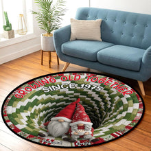 Load image into Gallery viewer, Growing Old Together - Gnome Couple Quilted Round Mat - Personalized Gifts for Couples Doormat PopCulturePrints
