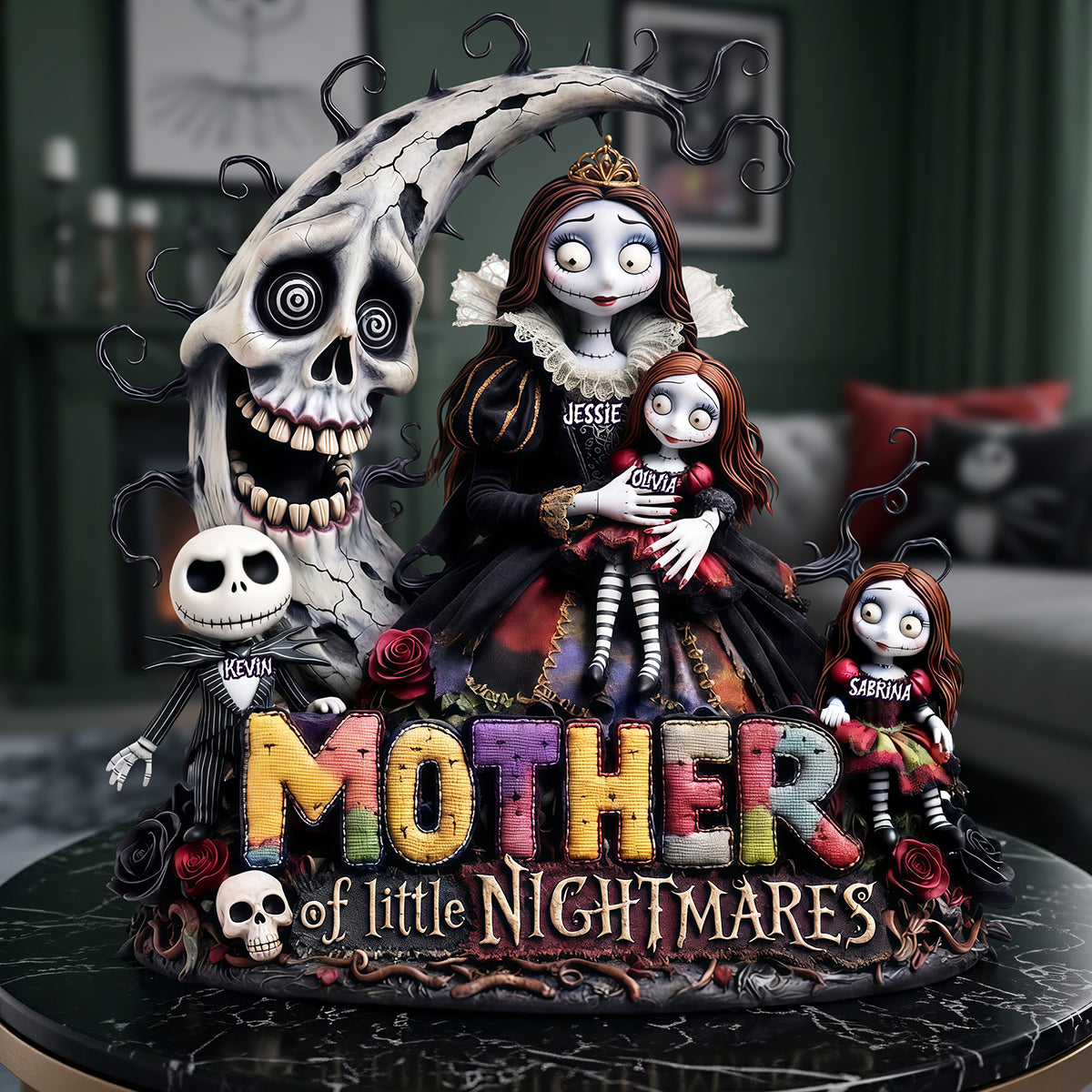 "Stay Spooky, Mom!" - Spooky Mom Acrylic Plaque - Personalized Gifts for Moms, Grandmas, and More Shaped Plaques PopCulturePrints