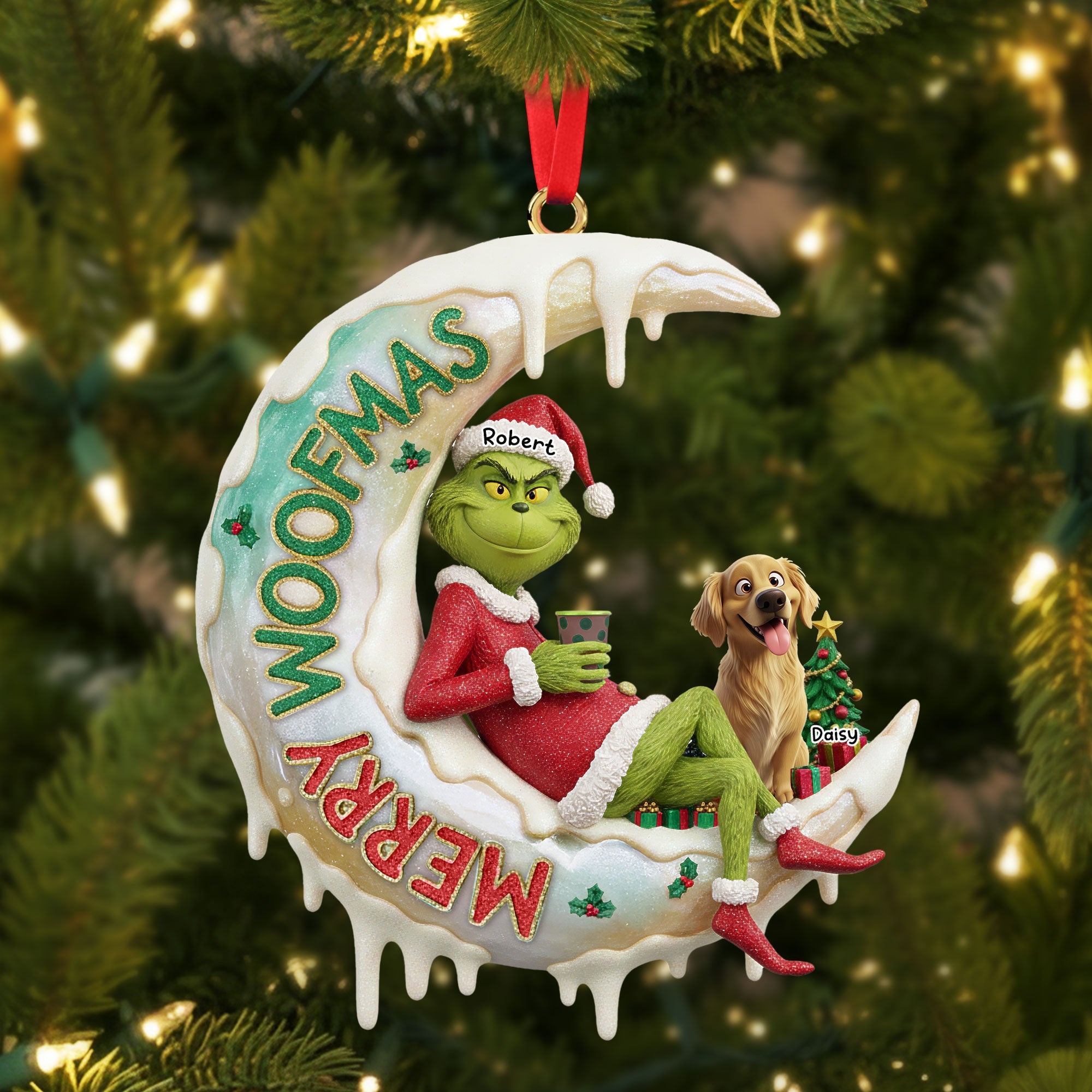 “Family is the heart of Christmas” - Personalized Family Christmas Ornament - A Unique Gift for Family, Friends, and Loved Ones Ornament PopCulturePrints