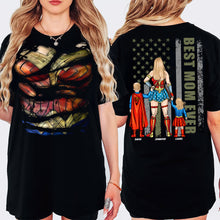 Load image into Gallery viewer, Best Mom Ever Shirt - Personalized Superhero Gift for Moms and Grandmas Shirts PopCulturePrints
