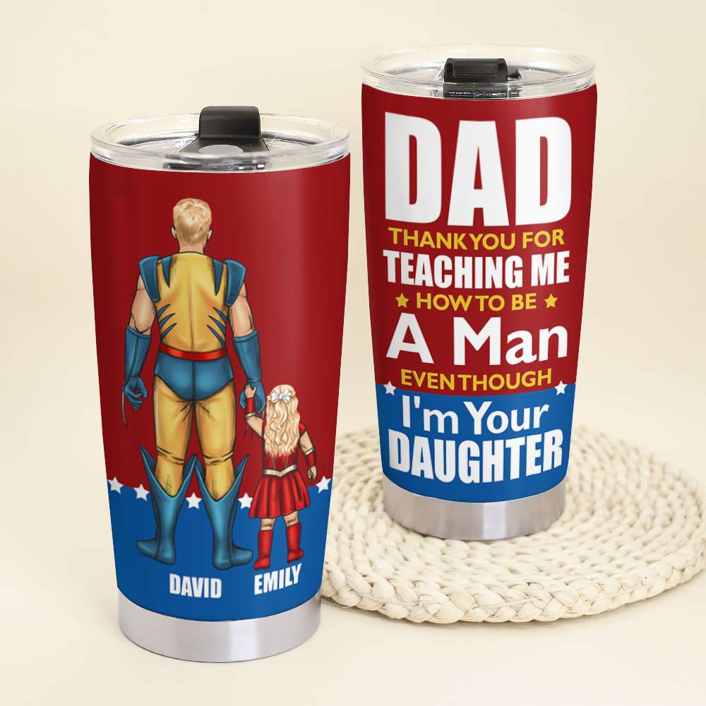 Personalized Superhero Dad Tumbler - Father's Day Gift