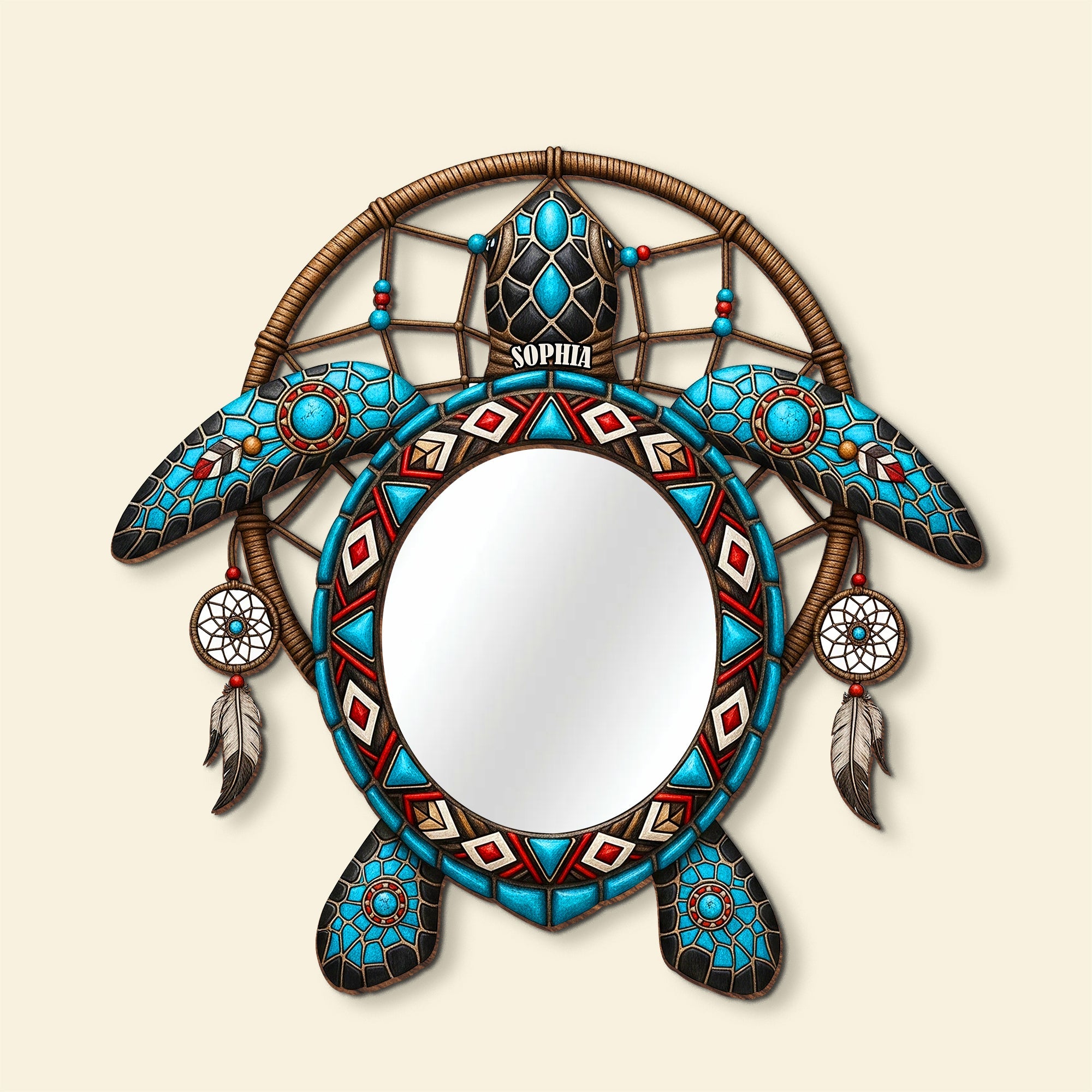 "Reflect Your Unique Spirit" - Sea Turtle Personalized Mirror - Custom Gift for Friends & Family Mirror PopCulturePrints