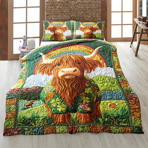 Highland Cow Lovers Quilt Bedding Set - Vibrant & Cozy Design Blanket PopCulturePrints