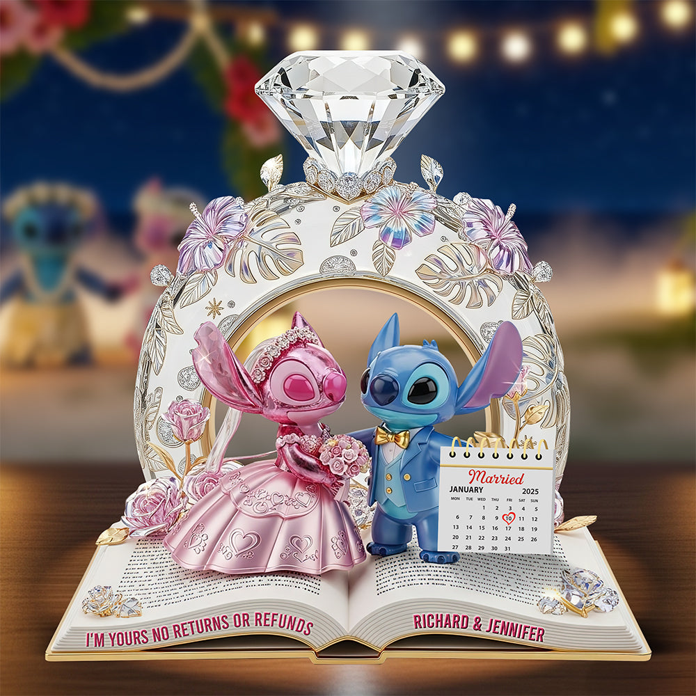 Love Beyond the Stars - Romantic Aliens Acrylic Plaque - Personalized Anniversary Gift for Couples Shaped Plaques PopCulturePrints