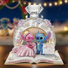 Load image into Gallery viewer, Love Beyond the Stars - Romantic Aliens Acrylic Plaque - Personalized Anniversary Gift for Couples Shaped Plaques PopCulturePrints
