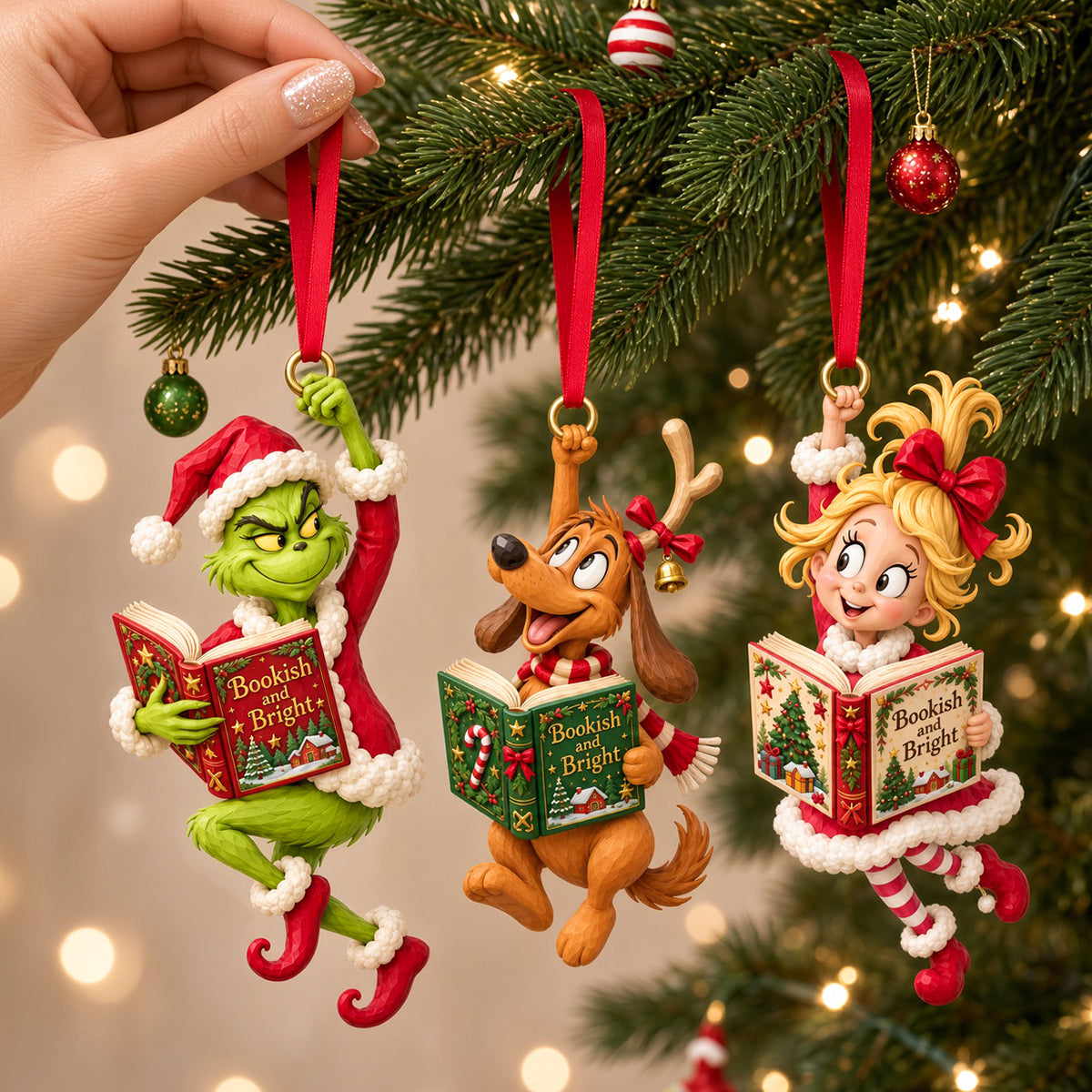 Whimsical Bookish Christmas Acrylic Ornament - Personalized Christmas Gifts For Reading Lovers 03padh101026 Ornament PopCulturePrints