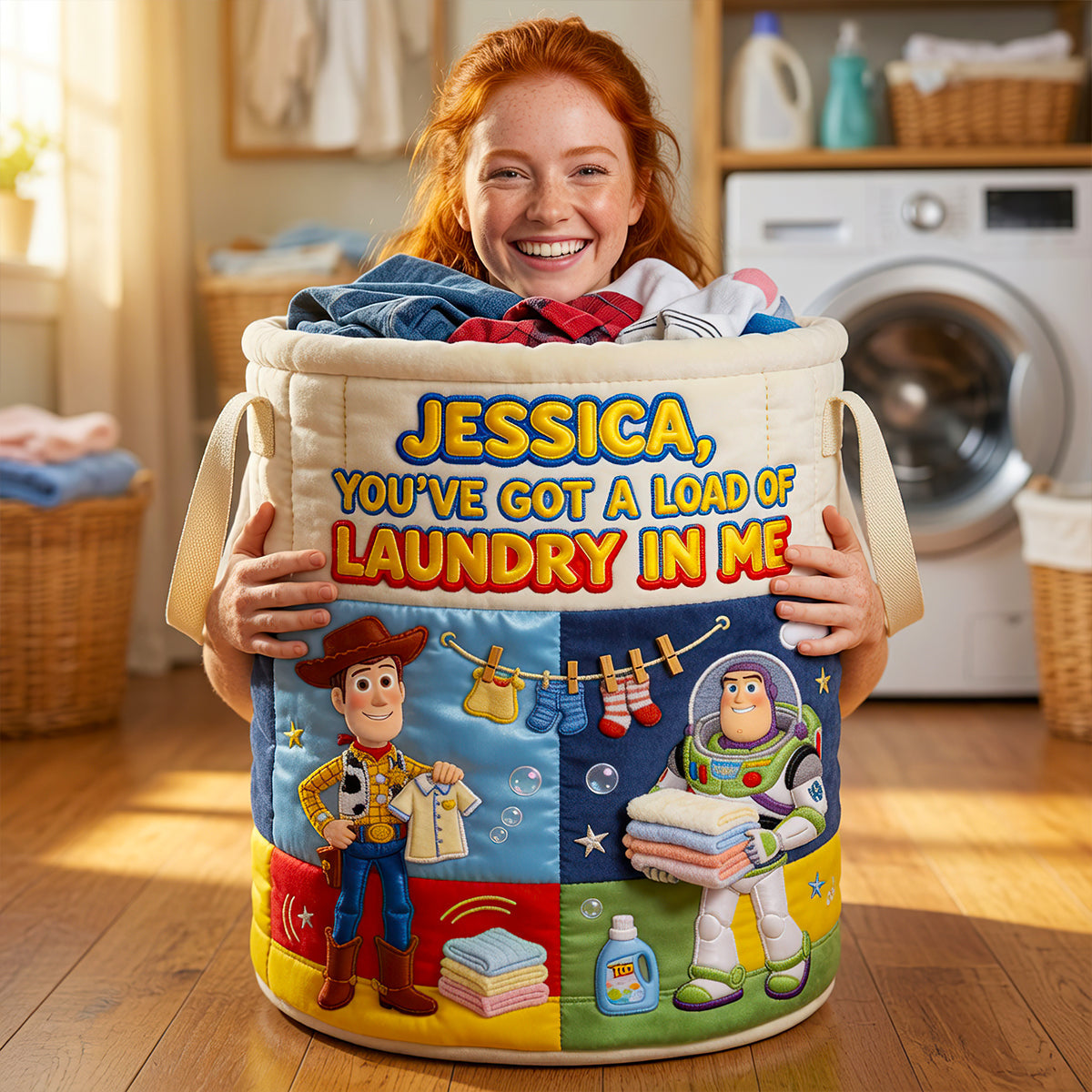 Colorful Quilted Laundry Basket - Personalized Gifts 05pgdt130726 Laundry Basket PopCulturePrints