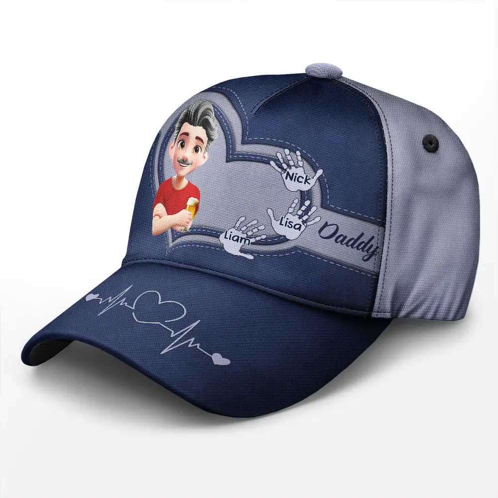 "Cherish Every Moment" – Personalized Classic Cap for Dads and Grandpas Classic Cap PopCulturePrints