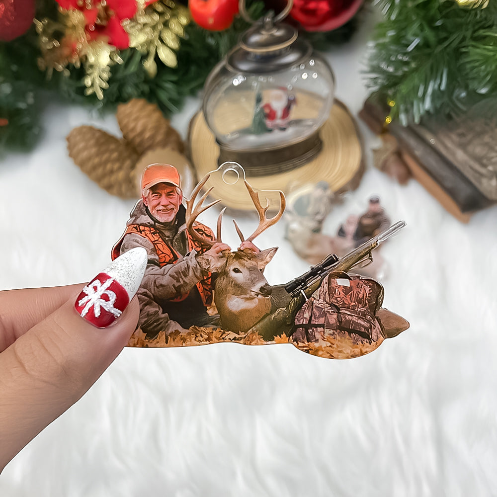 Personalized Hunter's Photo Ornament - Custom Hunting Gifts