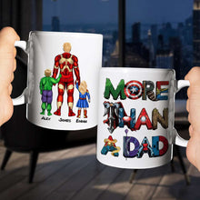 Load image into Gallery viewer, Superhero Dad Personalized Coffee Mug - Custom Family Names Coffee Mug PopCulturePrints
