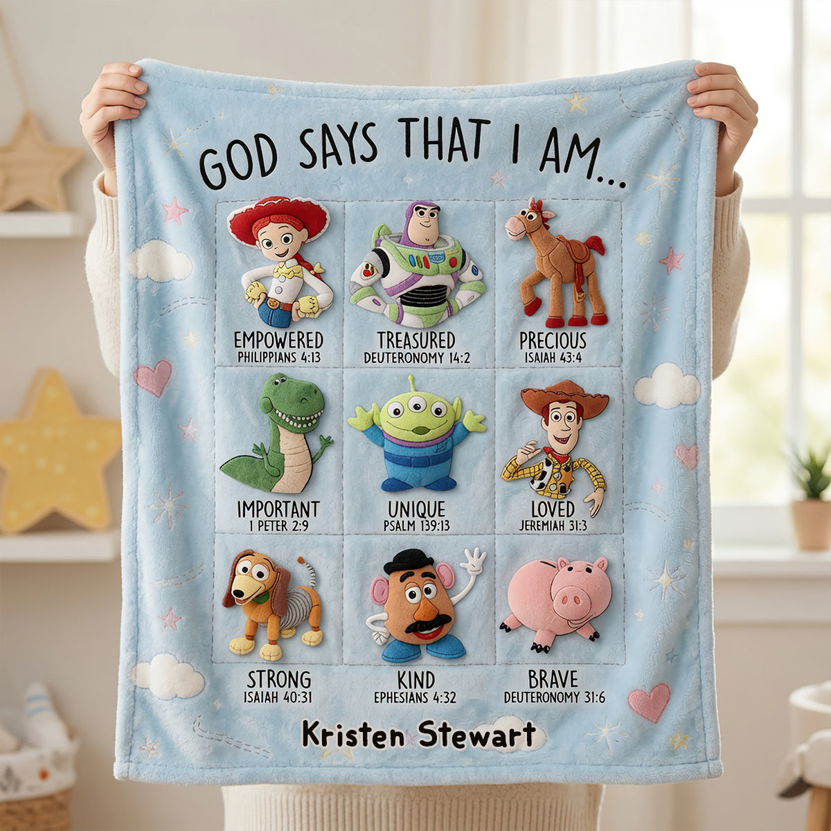 God Says That I Am... Blanket - Personalized Gift for Anniversaries Blanket PopCulturePrints