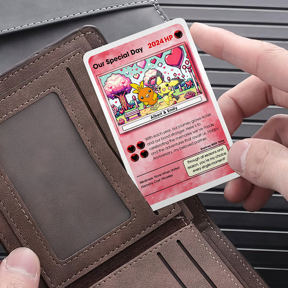 Personalized Couple's Gaming Theme Aluminum Wallet Card Wallet Card PopCulturePrints