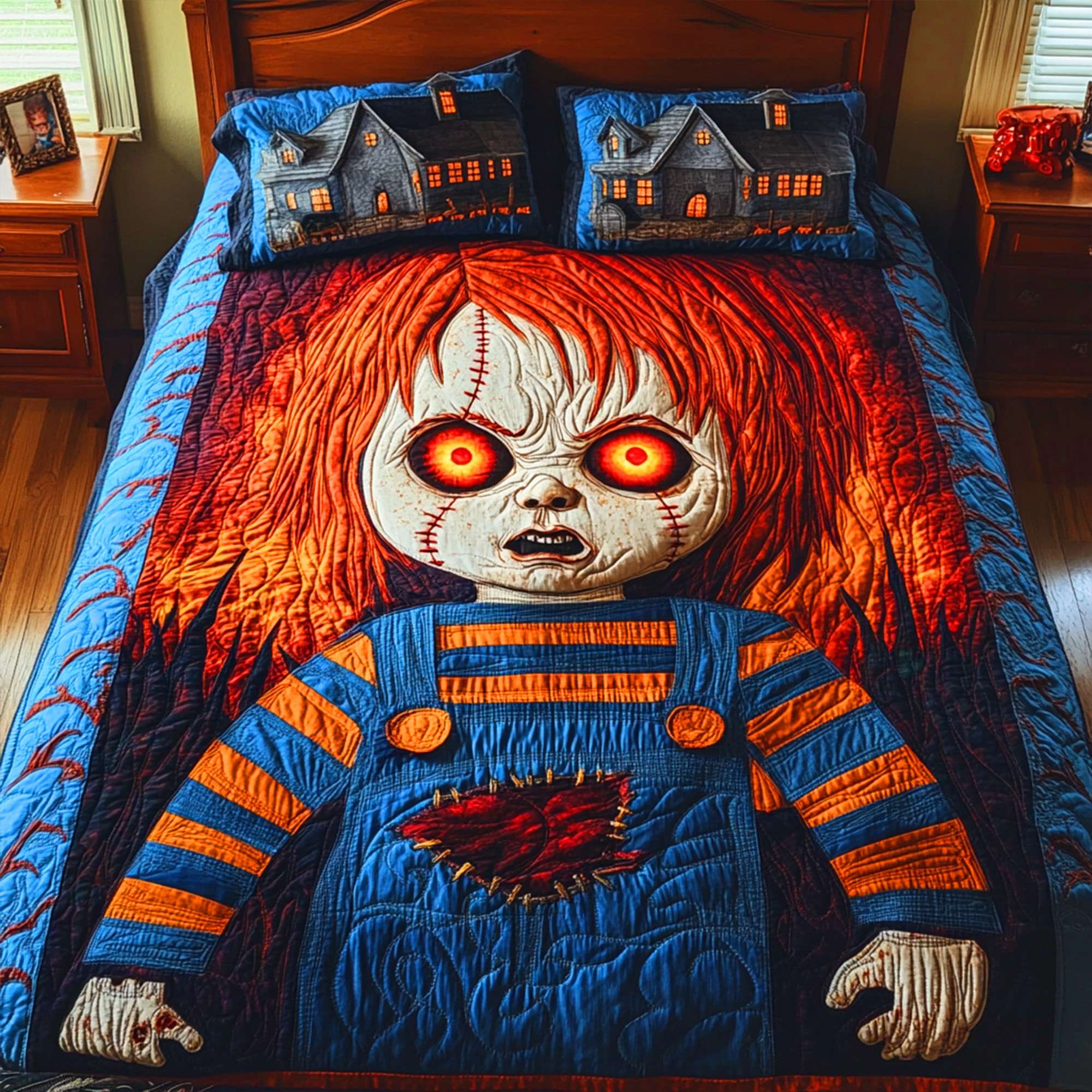 "Get Spooky This Halloween!" - Spooky Murder Doll Quilt Bedding Set - Personalized Gift for Horror Movie Fans Bedding Set PopCulturePrints