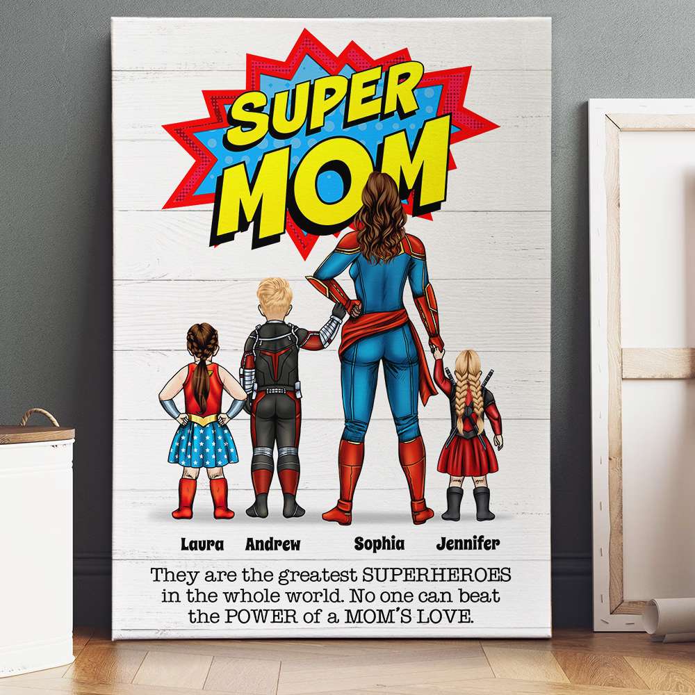Custom Super Dad Canvas Print with Superhero Family Poster & Canvas PopCulturePrints