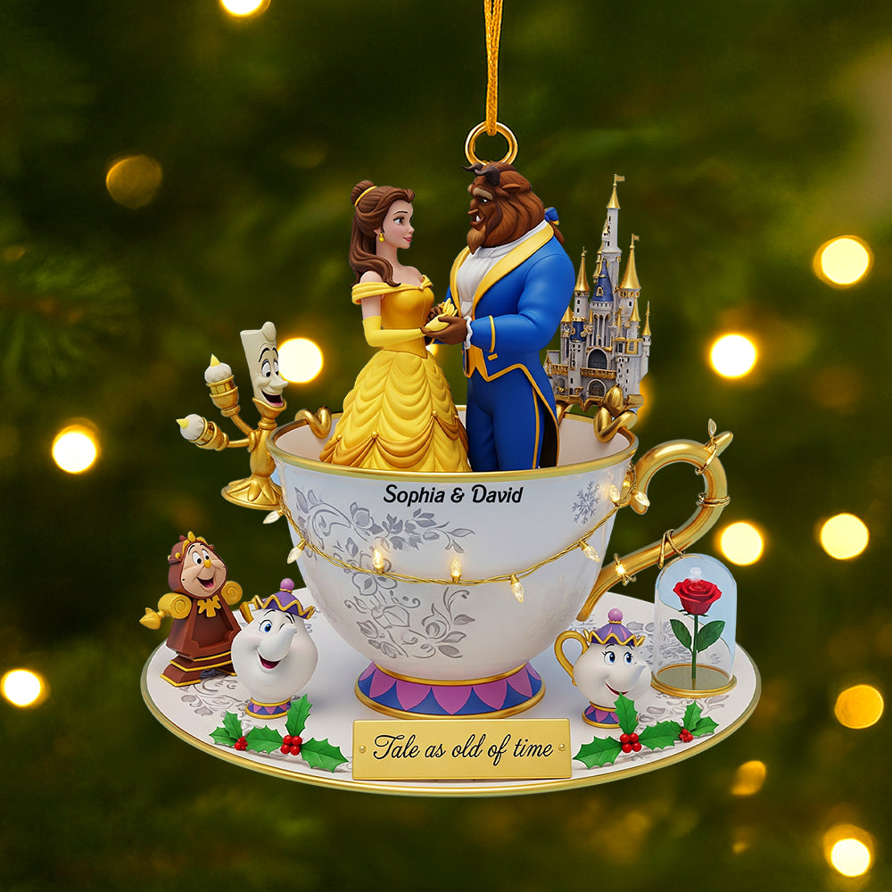 Tale as Old as Time - Personalized Christmas Acrylic Ornament for Couples Ornament PopCulturePrints