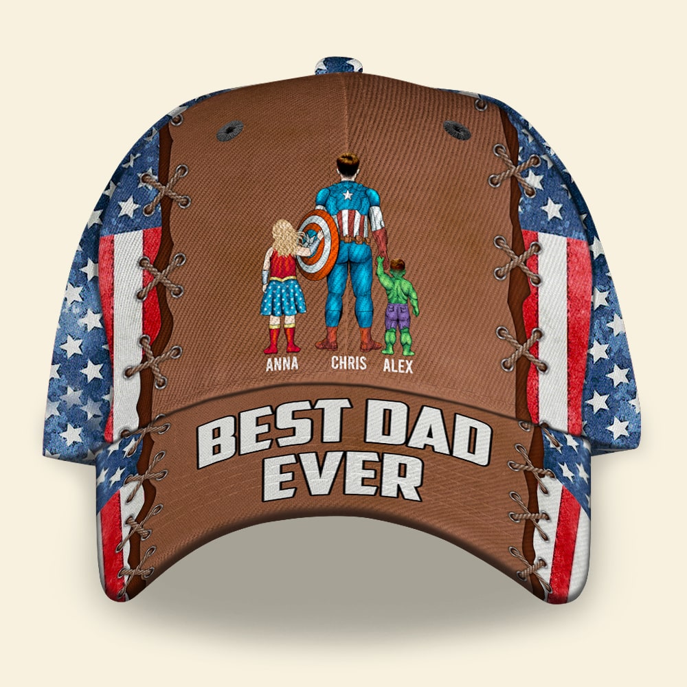 Personalized 'Best Dad Ever' Classic Cap - Custom Super Dad Design