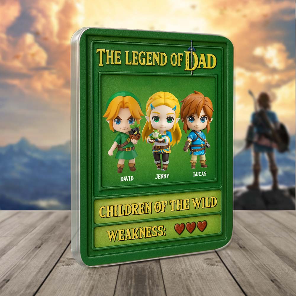 "The Legend of Dad: A Personalized Gaming Tribute" - Custom Plaque, Unique Gift for Dads and Grandpas Shaped Plaques PopCulturePrints