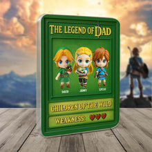 Load image into Gallery viewer, &quot;The Legend of Dad: A Personalized Gaming Tribute&quot; - Custom Plaque, Unique Gift for Dads and Grandpas Shaped Plaques PopCulturePrints
