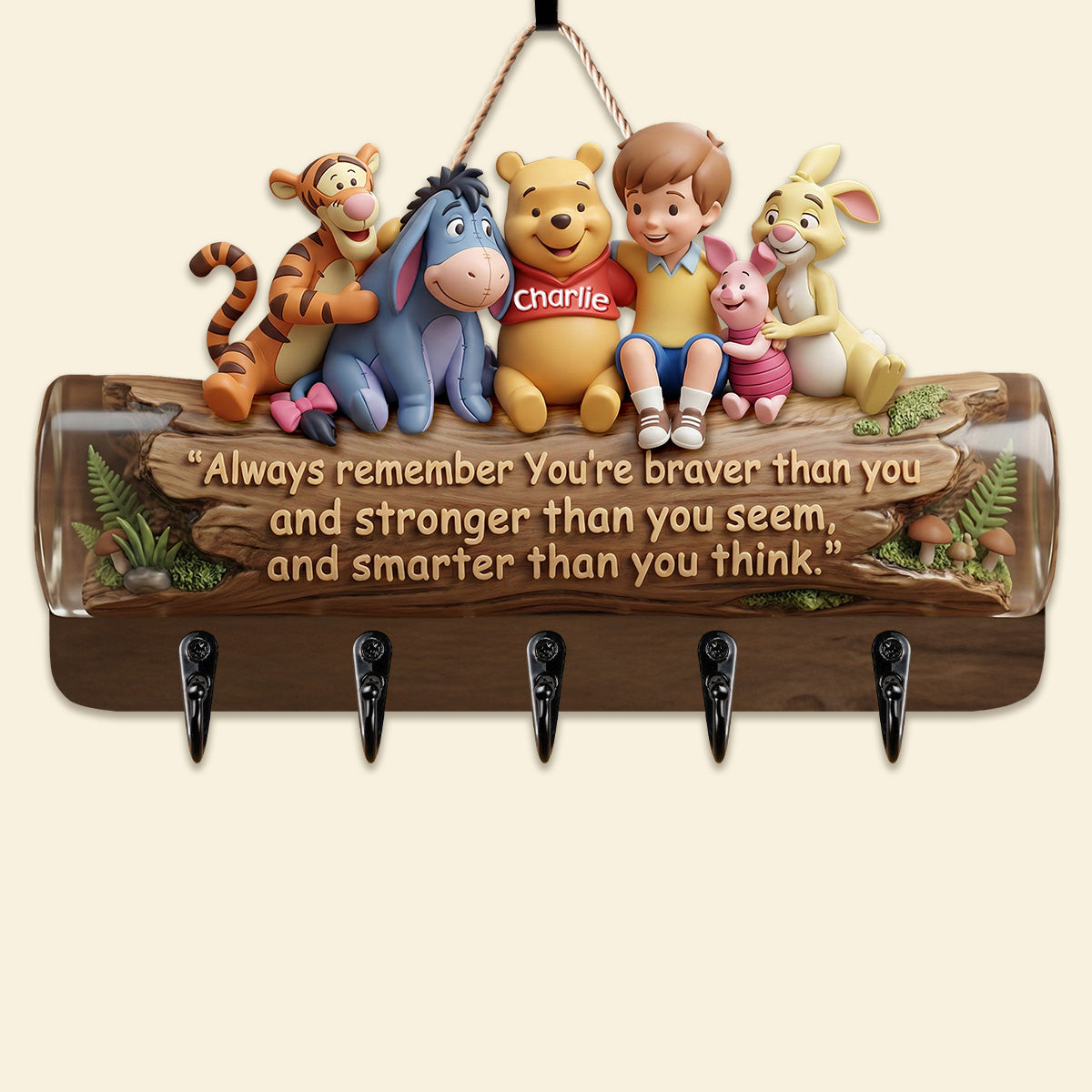 “Always Remember You’re Braver Than You Seem” - Sweet Friendship Acrylic Key Hanger - Personalized Gifts for Friends Key Hanger PopCulturePrints