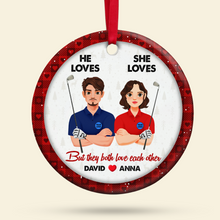 Load image into Gallery viewer, Personalized Golf Couple Ornament - Perfect Valentine&#39;s Day Gifts and Christmas Gift Ornament PopCulturePrints
