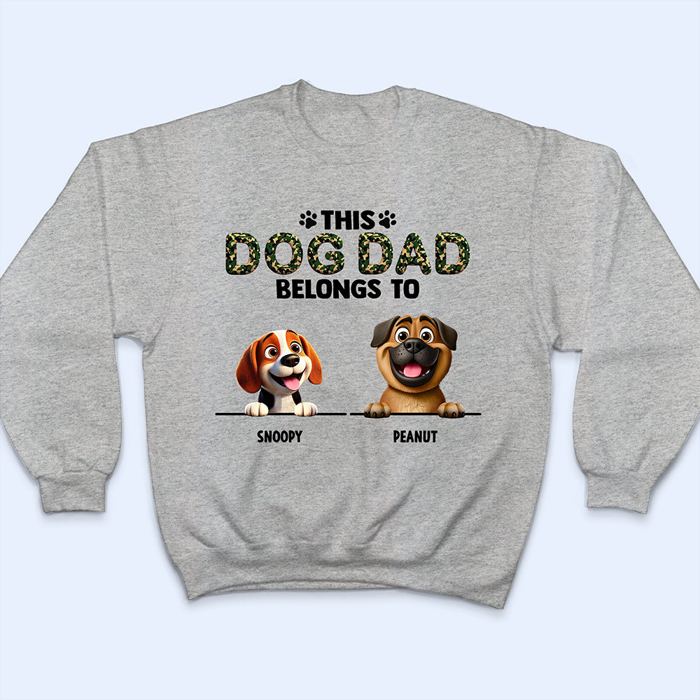 This Dog Dad Belongs To - Personalized T-Shirt T-shirt PopCulturePrints
