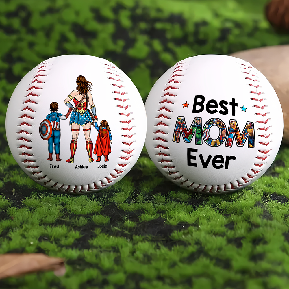 Best Mom Ever - Personalized Baseball for Mother's Day Baseball PopCulturePrints