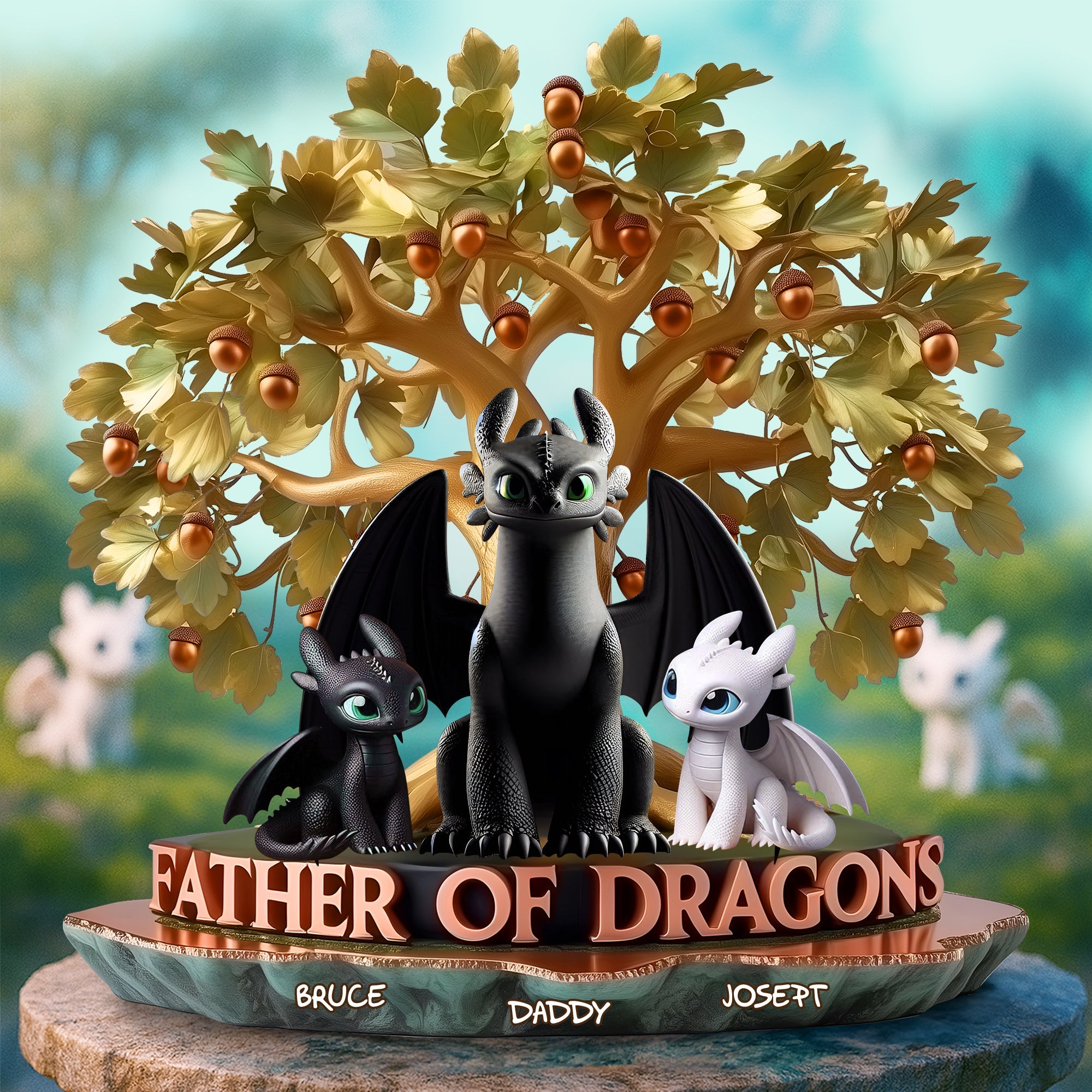 "Celebrate the Legend: Father of Dragons - Personalized Acrylic Plaque for Dad!" Shaped Plaques PopCulturePrints