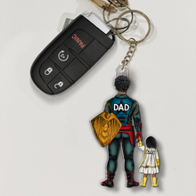 Load image into Gallery viewer, “Super Dad: The Hero of Our Family” - Personalized Keychain for Dad, Grandpa &amp; More Keychains PopCulturePrints
