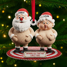 Load image into Gallery viewer, &quot;Growing Old Together with Laughter!&quot; - Naughty Old Couple Ornament - Personalized Gift for Couples, Friends, and Family Ornament PopCulturePrints
