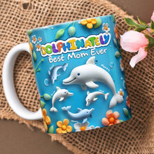 Load image into Gallery viewer, “Dolphinately Best Mom Ever” - Personalized Coffee Mug for Dolphin Lovers - Perfect Gift for Mom, Grandma, and Any Special Woman Coffee Mug PopCulturePrints
