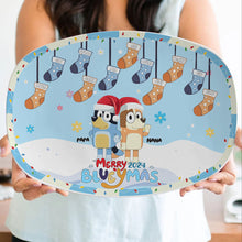 Load image into Gallery viewer, Personalized Christmas Resin Plate for Grandparents - Bluey Theme
