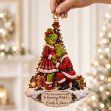 Load image into Gallery viewer, The Greatest Gift Is Growing With Us - Personalized Acrylic Ornament for Couples Ornament PopCulturePrints
