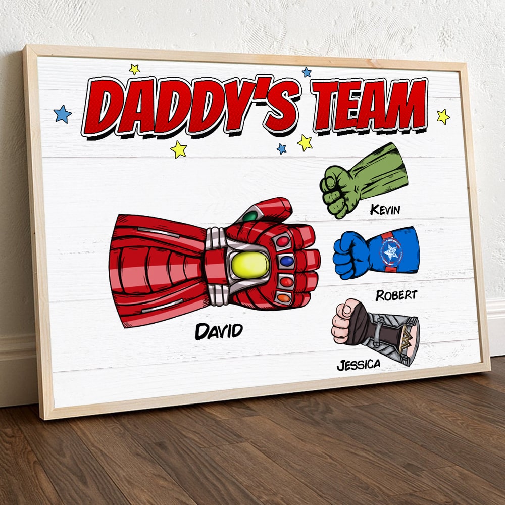 Personalized Superhero Canvas Print for Dad Poster & Canvas PopCulturePrints