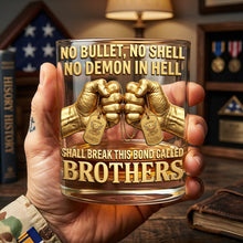 Load image into Gallery viewer, No Bullet, No Shell, No Demon in Hell - Personalized Brother Military Round Glass Glass PopCulturePrints
