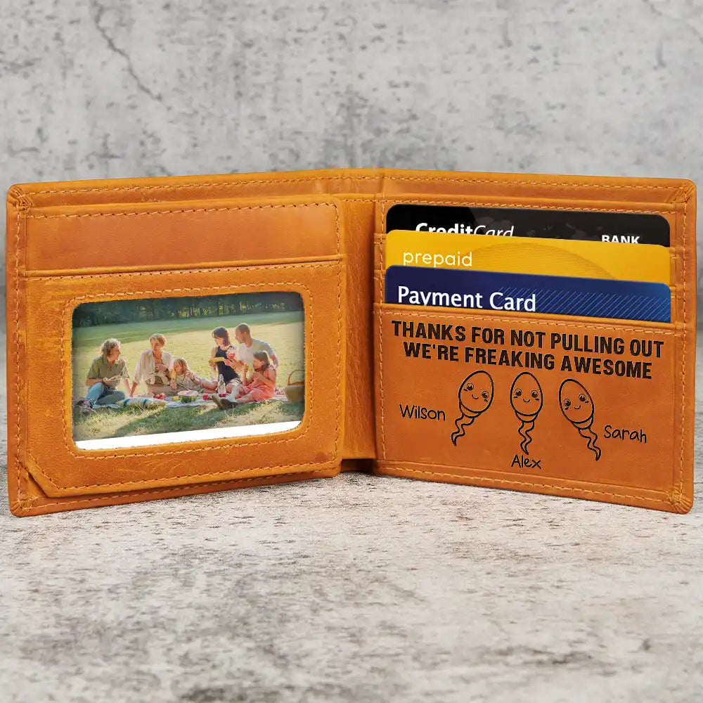 World's Best Dad - The Man Myth Legend - Personalized Engraved Leather Wallet Engraved Leather Wallet PopCulturePrints