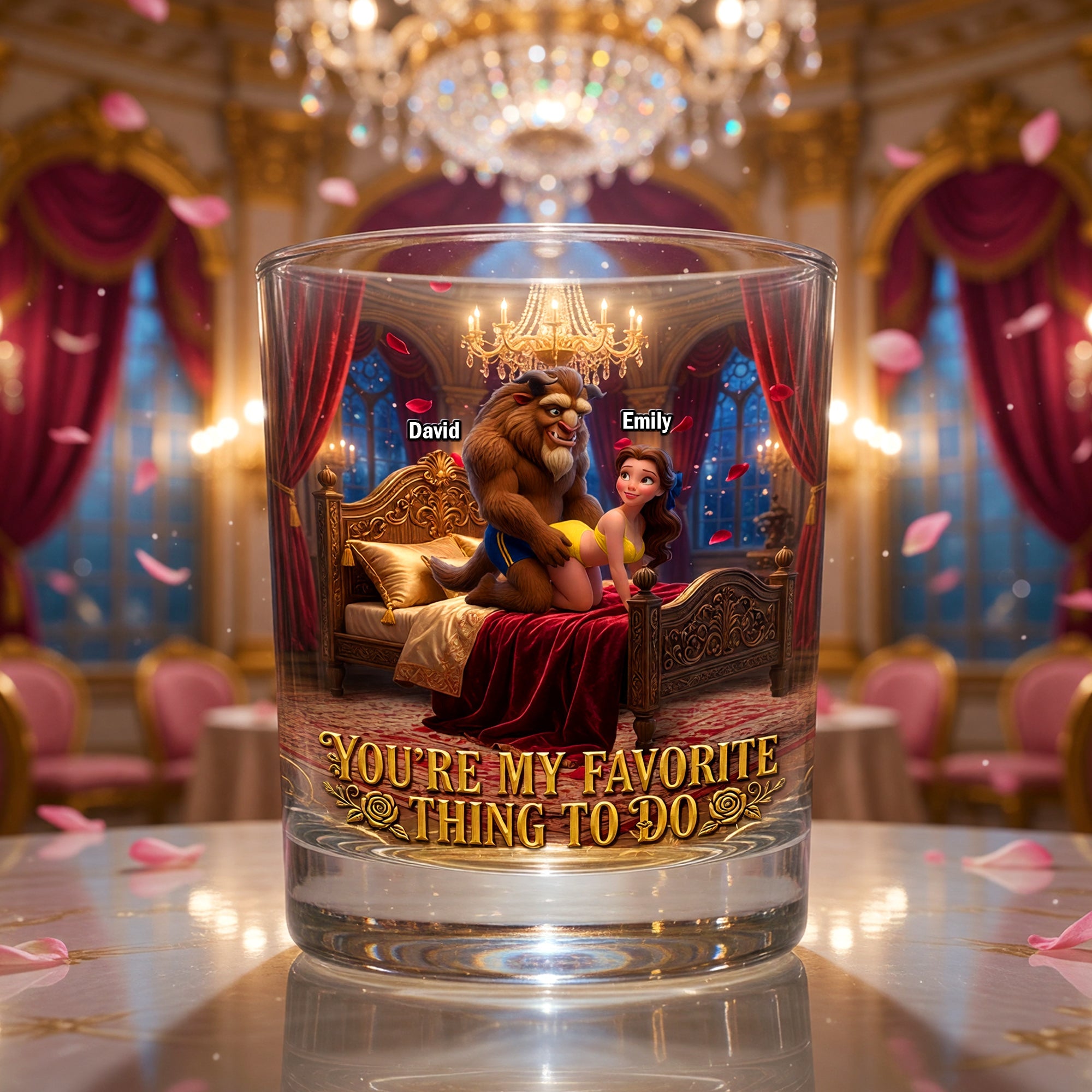 You're My Favorite Thing to Do - Naughty Couples Drinking Glass - Personalized Gift for Couples Glass PopCulturePrints